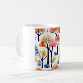 水彩画の木々 コーヒーマグカップ (正面左)