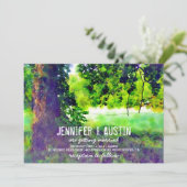 水彩画の木の屋外の結婚式招待状 招待状 (スタンド正面)