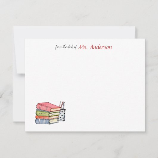 水彩画の本とペンサンキューカード サンキューカード (正面)