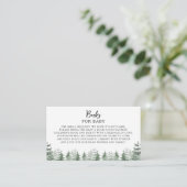 水彩画の松の木のベイビーシャワーブック 赤ちゃんのための本 エンクロージャーカード (スタンド正面)