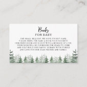 水彩画の松の木のベイビーシャワーブック 赤ちゃんのための本 エンクロージャーカード (正面)