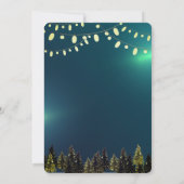 水彩画の松の木の冬 ランプ 招待状 (裏面)