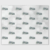 水彩画の松の木,森 ラッピングペーパー (フラット)