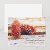 水彩画の松ぼっくり エンカレッジ 名言 ポストカード (正面/裏面)