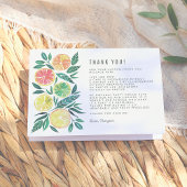 水彩画の柑橘類のモダンな誕生日は感謝していしています サンキューカード