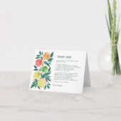 水彩画の柑橘類のモダンな誕生日は感謝していしています サンキューカード (正面)