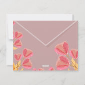 水彩画の桃のチューリップのウェディングシャワー招待状 招待状 (裏面)