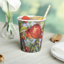 水彩画の桃の木の果樹園 果物の収穫