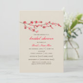 水彩画の桜のブライダルシャワーの招待 招待状 (スタンド正面)