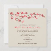水彩画の桜の結婚式の招待 招待状 (正面)
