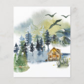 水彩画の森のスクラップブックの背景 (正面)