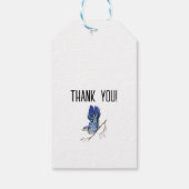 水彩画の森の鳥、ブルージェイ ギフトタグ (裏面)