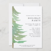 水彩画の森林企業のなパーティー 招待状 (正面)