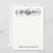 水彩画の森林月の鳥の文房具 シーズンカード (正面)