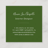 水彩画の森林木のデザイン スクエア名刺 (裏面)