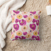 水彩画の植物のパターン クッション (ブランケット)