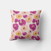 水彩画の植物のパターン クッション (裏面)