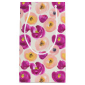 水彩画の植物のパターン スモールペーパーバッグ (正面)