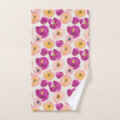 水彩画の植物のパターン バスタオルセット (ハンドタオル)