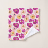 水彩画の植物のパターン バスタオルセット (ウォッシュタオル)