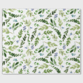 水彩画の植物の包装紙 ラッピングペーパー (フラット)