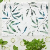 水彩画の植物の台所タオル キッチンタオル (折り畳み)