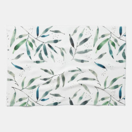 水彩画の植物の台所タオル キッチンタオル