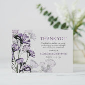 水彩画の植物の死別のサンキューカード サンキューカード (スタンド正面)
