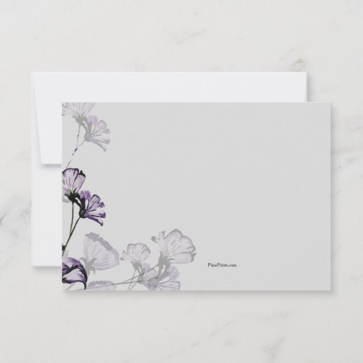 水彩画の植物の死別のサンキューカード サンキューカード (裏面)