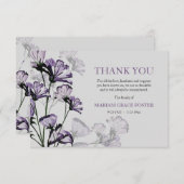 水彩画の植物の死別のサンキューカード サンキューカード (正面/裏面)