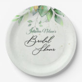 水彩画の植物の紙皿 ペーパープレート (正面)