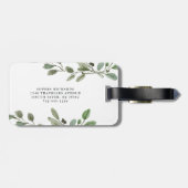 水彩画の植物の緑の葉および原稿 ラゲッジタグ (裏面横)