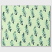 水彩画の植物パターン包装紙 ラッピングペーパー (フラット)