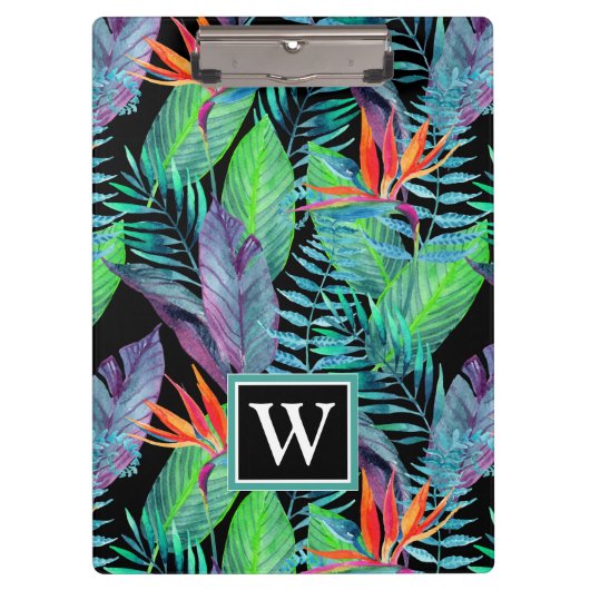 |水彩画の極楽鳥はあなたのイニシャルを加えます クリップボード (正面)