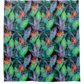 水彩画の極楽鳥 シャワーカーテン (正面)