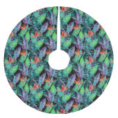 水彩画の極楽鳥 ブラッシュドポリエステルツリースカート (正面)