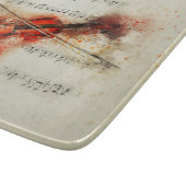 水彩画の楽譜およびバイオリン カッティングボード (角)