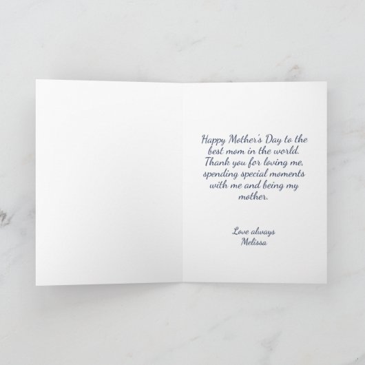 水彩画の母と娘 カード (内部)