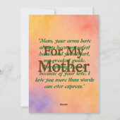 水彩画の母の愛のグリーティングカード シーズンカード (裏面)