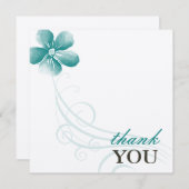 水彩画の水の青い結婚式のサンキューカード サンキューカード (正面/裏面)