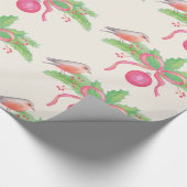 水彩画の水彩画のクリスマスの花束 ラッピングペーパー (角)