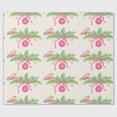 水彩画の水彩画のクリスマスの花束 ラッピングペーパー (フラット)