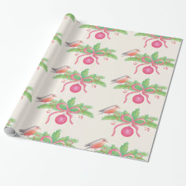 水彩画の水彩画のクリスマスの花束 ラッピングペーパー