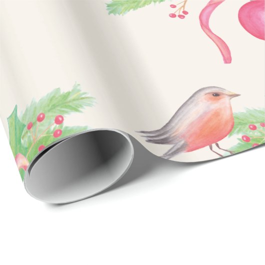 水彩画の水彩画のクリスマスの花束 ラッピングペーパー (ロールコーナー)