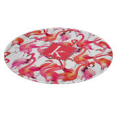 水彩画の水彩画のフラミンゴは|あなたの名前を加えます カッティングボード (角)