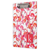 水彩画の水彩画のフラミンゴは|あなたの名前を加えます クリップボード (左)