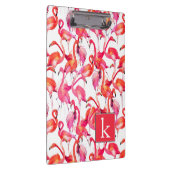 水彩画の水彩画のフラミンゴは|あなたの名前を加えます クリップボード (右)