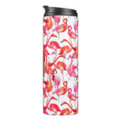 水彩画の水彩画のフラミンゴは|あなたの名前を加えます タンブラー (回転右)