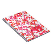 水彩画の水彩画のフラミンゴは|あなたの名前を加えます ノートブック (右側)