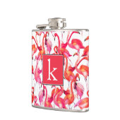 水彩画の水彩画のフラミンゴは|あなたの名前を加えます フラスク (左)